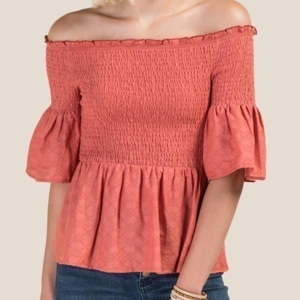 3/$25 Francesca's Linley Off Shoulder Peplum Blouse